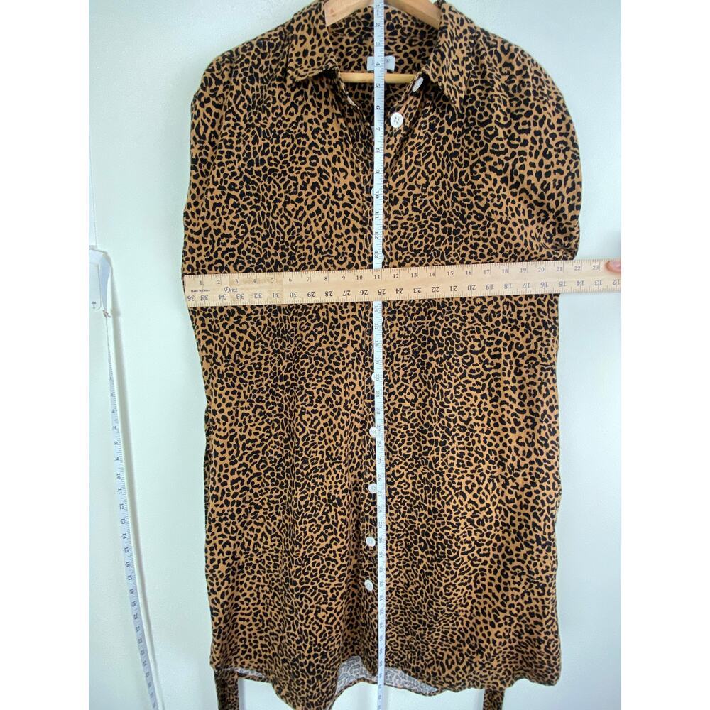NWT J.Crew Factory Leopard Linen Blend Shirt Dress Belted Large - Picture 13 of 13